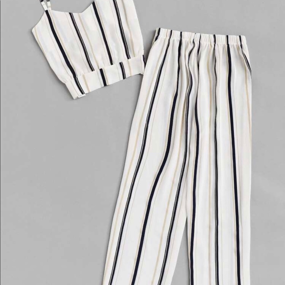 Striped Cami Top with Pants - Picture 2 of 4